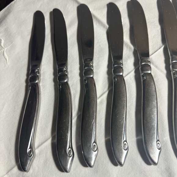 ONEIDA ONEIDACRAFT PREMIER WM A ROGERS SHORELINE STAINLESS FLATWARE 10 Knives - Picture 7 of 8